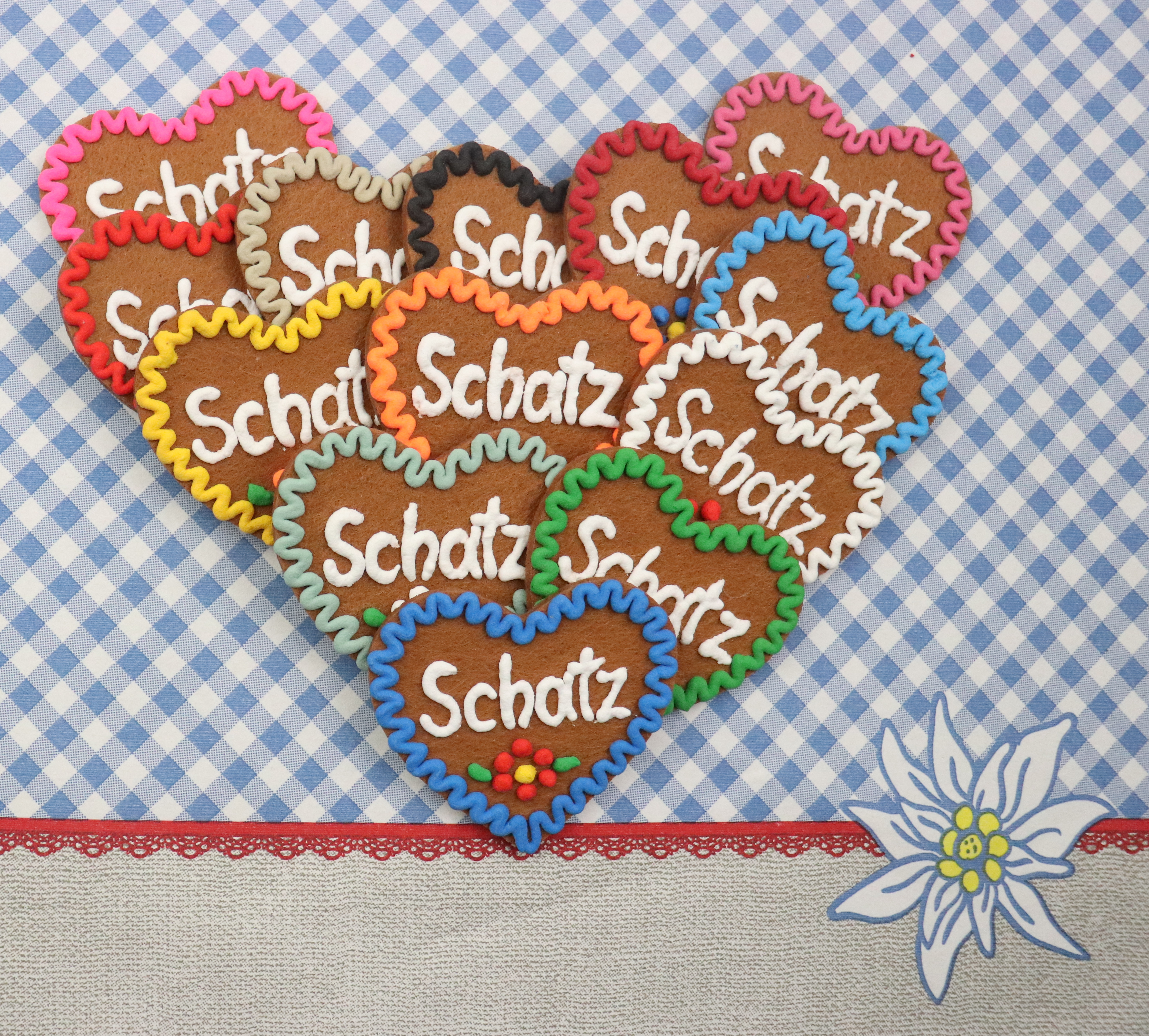 Filzherzen mit Wunschnaume