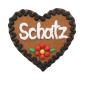 Preview: Filzherz Schwarz mit Name