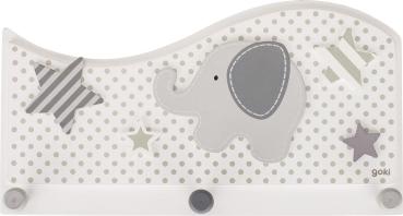 Garderobe Elefant mit 3 Haken aus Holz