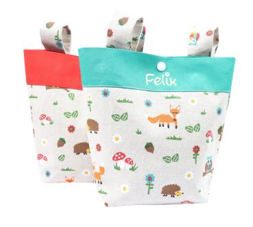 Kinderfahrradtasche mit Namen Waldtiere