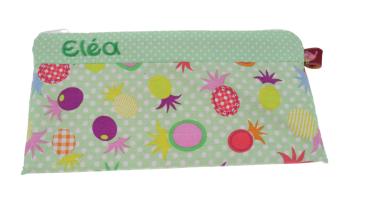 Preview: Federmäppchen Ananas mit Name in verschiedenen Formen und Farben