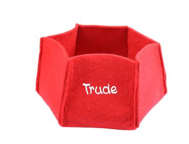 Filzkörbchen mit Name Rot