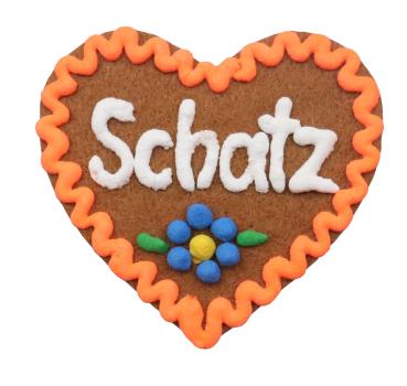 Filzherz orange mit Name