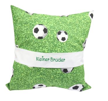 Kissen Fussball 40x40cm mit Wunschname und Inlett