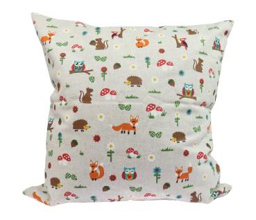 Preview: Kissen Waldtiere 40x40cm mit Wunschname und Inlett