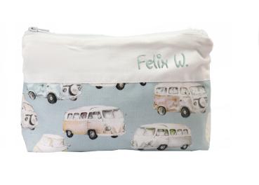 Kulturbeutel Bus für Männer 25x17cm mit Name