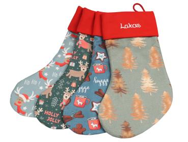 Nikolaustiefel mit verschiedenen Nikolausmotiven und Wunschname