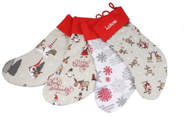 Preview: Nikolaustiefel mit verschiedenen Nikolausmotiven und Wunschname