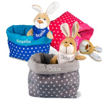 Utensilo Sterne und Kuschelhase mit Name
