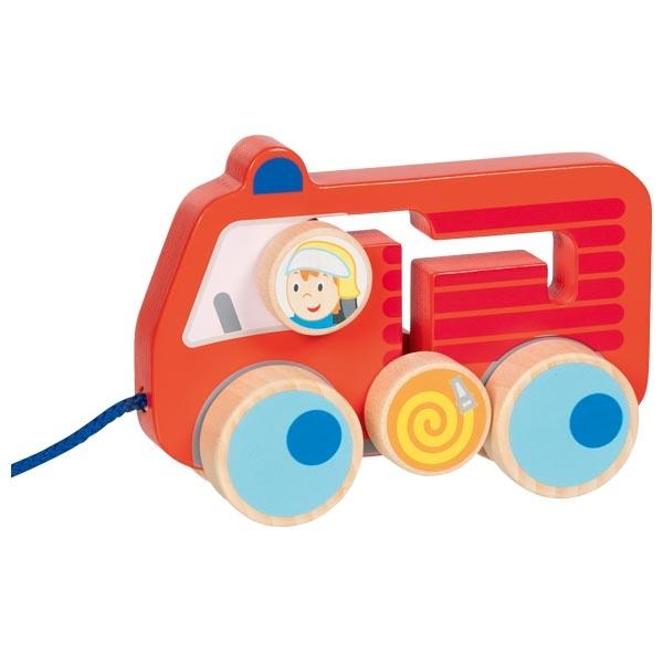 Ziehfahrzeug Feuerwehr 112 aus Holz