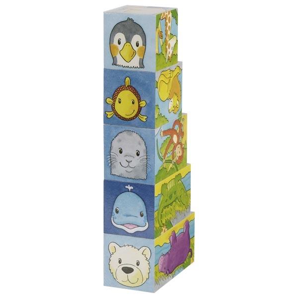 Würfelpuzzle Safari und Arktis aus Holz