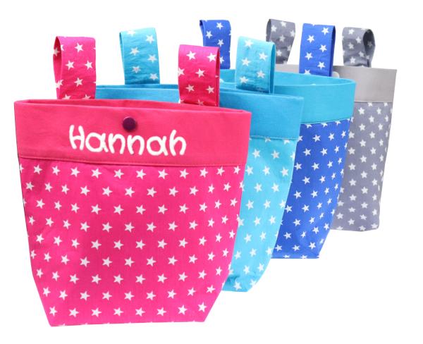 Kinderfahrradtasche mit Namen Sterne