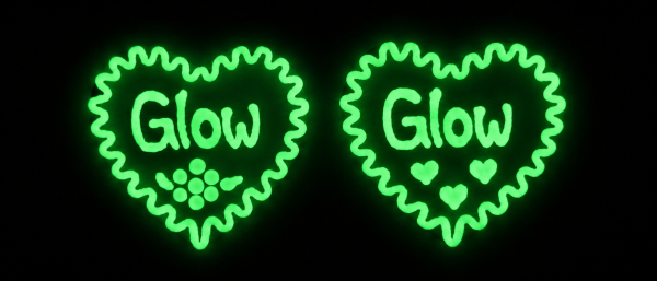 Filzherz Anstecker fluoreszierend mit Name