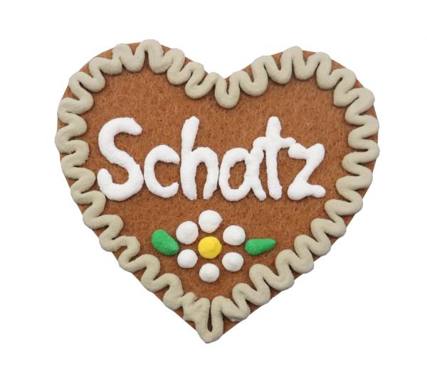 Filzherz grau mit Name