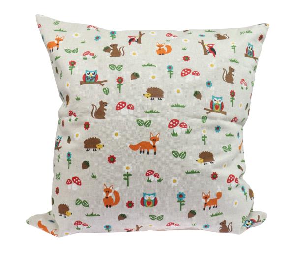 Kissen Waldtiere 40x40cm mit Wunschname und Inlett