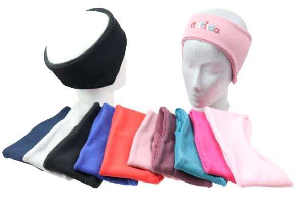Ohrenstirnband aus Fleece mit Namen in verschiedenen Farben