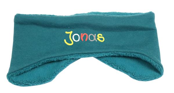 Ohrenstirnband aus Fleece mit Namen in verschiedenen Farben