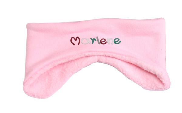 Ohrenstirnband aus Fleece mit Namen in verschiedenen Farben
