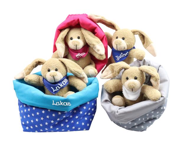 Utensilo Sterne und Hase Paula mit Name