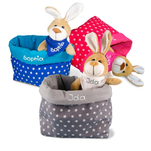 Utensilo Sterne und Kuschelhase mit Name