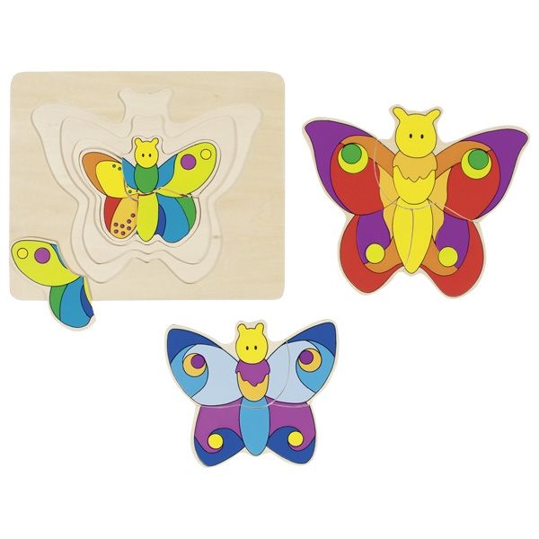 Goki Schichtenpuzzle Schmetterling 11tlg. aus Holz