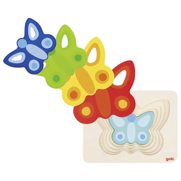 Goki Schichtenpuzzle Schmetterling II 57486 aus Holz