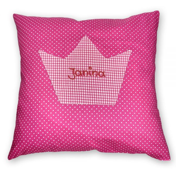 Kinerkissen Krone 40x40cm Pink - Geschenk für Mädchen - kleine Prinzessin